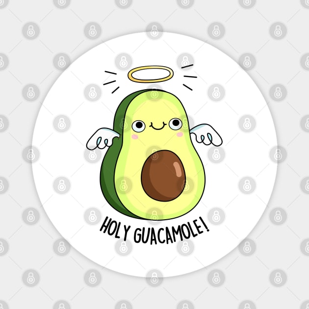 Holy Guacamole Cute Avocado Pun Magnet by punnybone